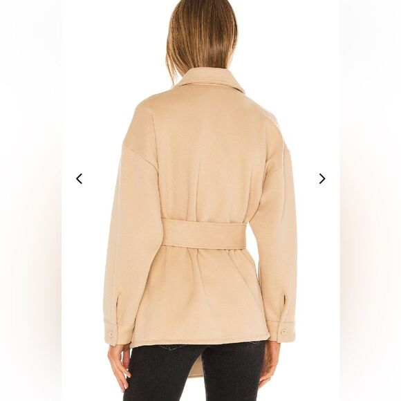 NEW Lovers + Friends x Revolve Belted Utility Fleece Jacket Beige Size XL - Picture 3 of 8